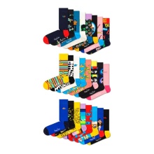 Happy Socks Skarpetki dzienne Crew The Beatles Kolekcjonerski kalendarz adwentowy z 24 parami - czarny